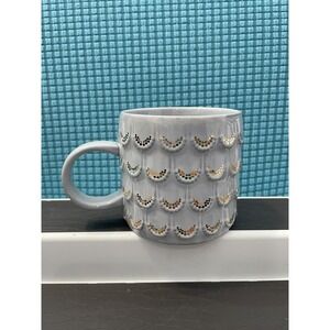 Starbucks 2016 Anniversary Mermaid Scales Mug Light Blue Gray Gold 10 Oz